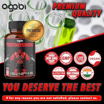 Agobi Testosteron Booster für Männer – 11 Kräuter: Ashwagandha, Tribulus, Ginseng & mehr – 60 Kapseln für 1 Monat