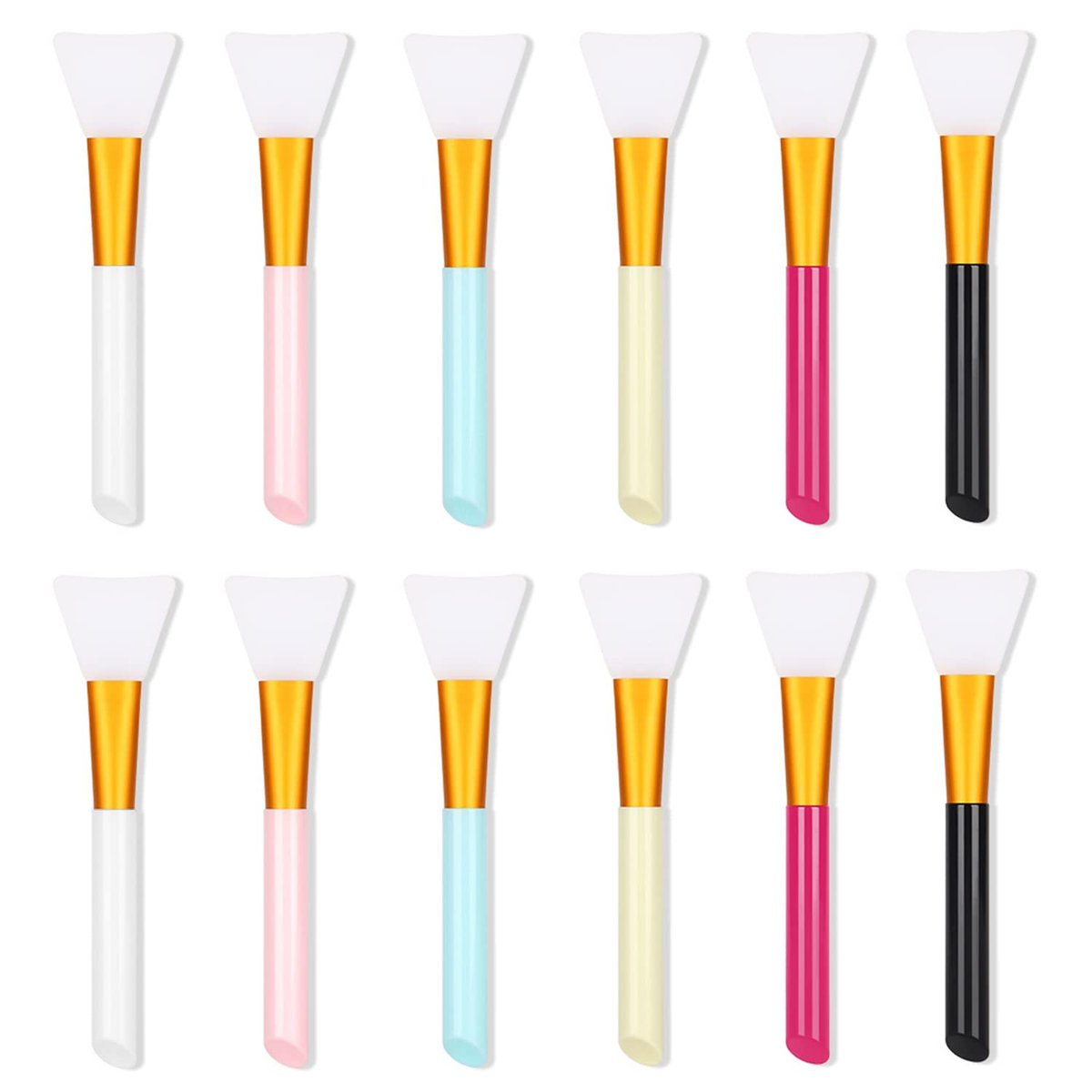 12er-Set Silikon-Gesichtsmaskenpinsel, weiche Silikon-Gesichtsmasken-Auftragsbürsten für Schlammmasken
