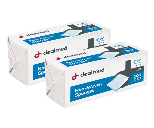Dealmed Vlies-Kompressen 10x10 cm – 4-lagig, unsteril, saugfähig, 200 Stück (2er-Pack)