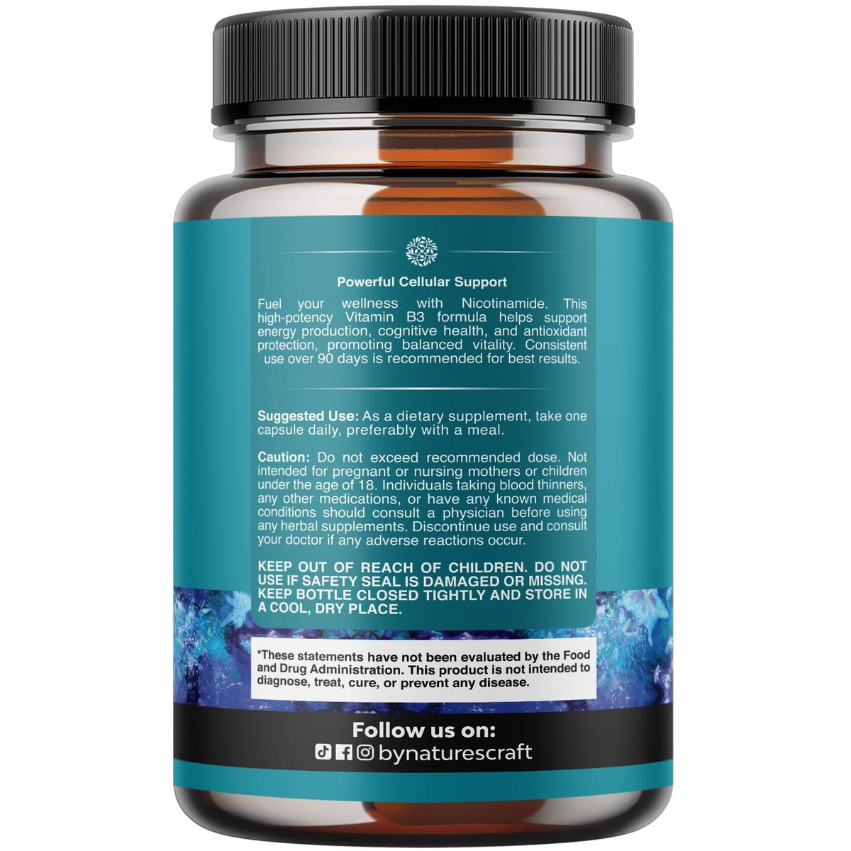 Vitamin B3 Niacinamid 500mg Kapseln – Mitochondrien-Energie und Hautergänzung – Niacin Flush-frei & Nicotinamid 500mg – 60 Kapseln