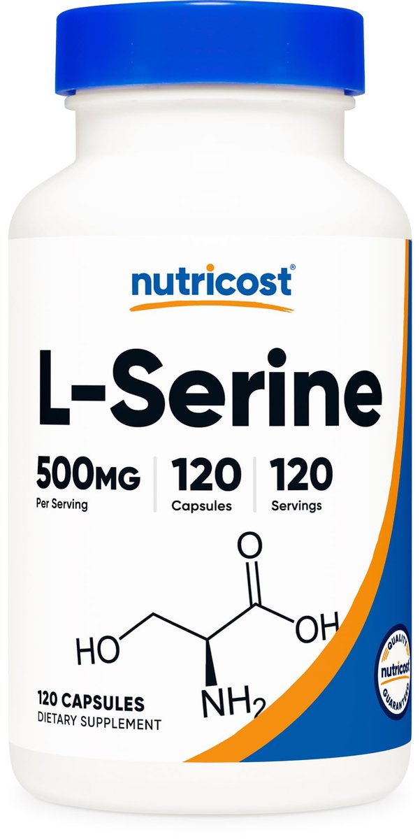 Nutricost L-Serin 500mg, 120 Kapseln, 120 Portionen – Vegetarische Kapseln, Nicht-GVO, Glutenfrei