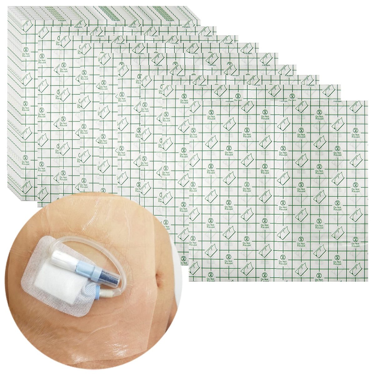 Hola Health Wasserdichte Duschabdeckung für Dialyse-Port, PICC-Leitung, Chemo-Port, Ernährungssonde – 25er-Pack, 20 x 20 cm