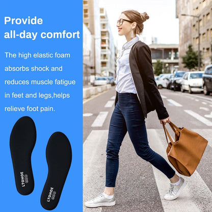 Memory Foam Einlegesohlen für Damen – Bequeme Schuheinlagen für Arbeitsstiefel, Laufschuhe, Wanderschuhe, Sneaker – Stoßdämpfend für Fußschmerzlinderung, Komfort-Innensohlen Schwarz US 8