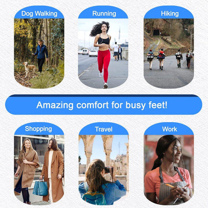 Memory Foam Einlegesohlen für Damen, Ersatz Schuheinlagen für Arbeitsstiefel, Laufschuhe, Wanderschuhe, Sneaker, Dämpfende Schuheinlagen Stoßdämpfend für Fußschmerzlinderung, Bequeme Innensohlen Schwarz US 9