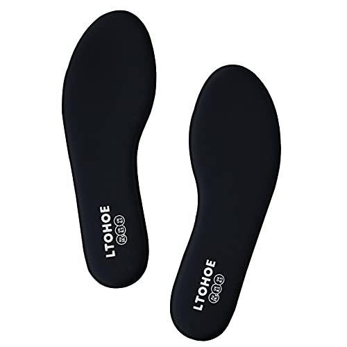 Memory Foam Einlegesohlen für Damen, Ersatz-Schuheinlagen für Arbeitsstiefel, Laufschuhe, Wanderschuhe, Sneaker, Dämpfende Schuheinlagen zur Fußschmerzlinderung, Komfort-Innensohlen 6mm Schwarz US 7