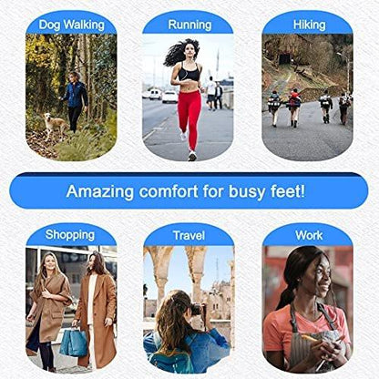 Memory Foam Einlegesohlen für Damen, Ersatz Schuheinlagen für Arbeitsstiefel, Laufschuhe, Wanderschuhe, Sneaker, Dämpfende Schuheinlagen Stoßdämpfend für Fußschmerzlinderung, Bequeme Innensohlen Schwarz US 9
