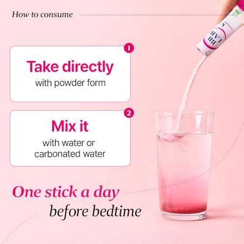 BB LAB Good Night Low Molecular Collagen Pulver-Stick – Halal-zertifiziertes koreanisches Meerescollagen mit Vitamin C & Glycin, Mischbeerengeschmack, 60g
