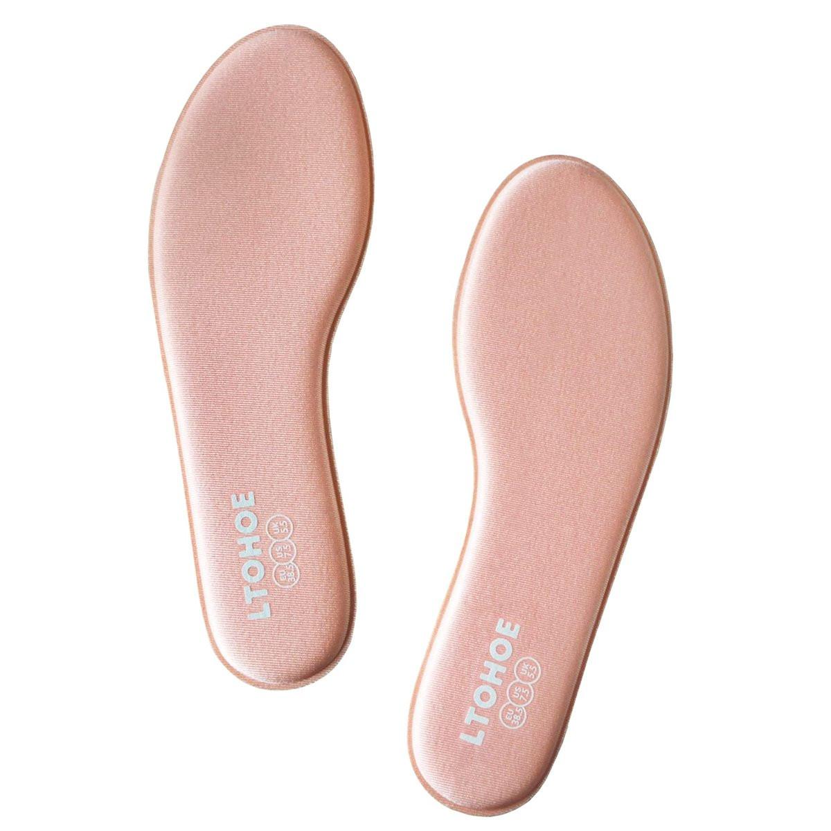 Memory Foam Einlegesohlen für Damen – Komfortable Schuheinlagen für Arbeitsschuhe, Laufschuhe, Wanderschuhe, Sneaker – Stoßdämpfende Innensohlen gegen Fußschmerzen – Rosa, US 9.5