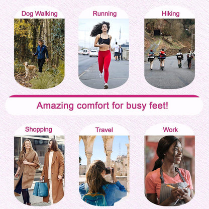 Memory Foam Einlegesohlen für Damen – Komfortable Schuheinlagen für Arbeitsschuhe, Laufschuhe, Wanderschuhe, Sneaker – Stoßdämpfende Innensohlen gegen Fußschmerzen – Rosa, US 9.5