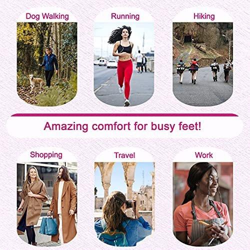 Memory Foam Einlegesohlen für Damen, Ersatzschuheinlagen für Arbeitsstiefel, Laufschuhe, Wanderschuhe, Sneaker, Polsternde Schuheinlagen zur Fußschmerzlinderung, Komfort Innensohlen 6mm Pink US 10