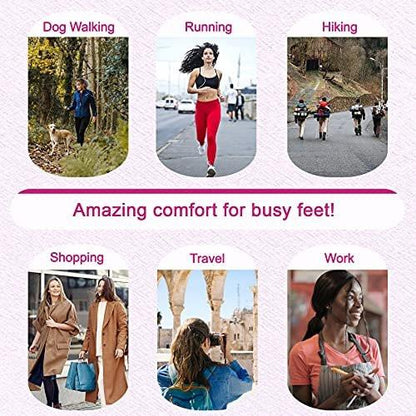 Memory Foam Einlegesohlen für Damen, Ersatz-Schuheinlagen für Arbeitsstiefel, Laufschuhe, Wanderschuhe, Sneaker, Polsternde Schuheinlagen gegen Fußschmerzen, Bequeme Innensohlen 6mm Pink US 9