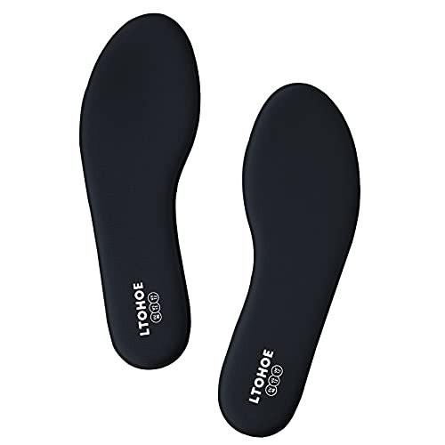 Memory Foam Einlegesohlen für Herren, Ersatz-Schuhsohlen für Arbeitsstiefel, Laufschuhe, Wanderschuhe, Sneaker, Polsternde Schuhsohlen gegen Fußschmerzen, Komfort-Innensohlen 6mm Schwarz US 9