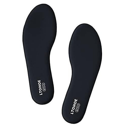 Memory Foam Einlegesohlen für Herren, Ersatz-Schuhsohlen für Arbeitsstiefel, Laufschuhe, Wanderschuhe, Sneaker, Polsternde Schuhsohlen gegen Fußschmerzen, Komfort-Innensohlen 6mm Schwarz US 9