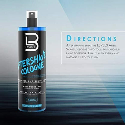 L3 Level 3 Rasiergel & Aftershave Set – Beruhigt Rötungen und Reizungen, spendet Feuchtigkeit und erfrischt die Haut – nicht reizend, erfrischender Duft