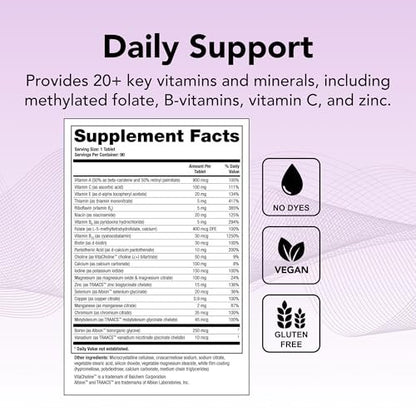 Theralogix Companion Multivitamin & Mineral Supplement - 90-Tage-Vorrat - Nahrungsergänzung für Frauen und Männer ohne Eisen, Vitamin D oder Vitamin K - B-Vitamine, Zink & Magnesium - NSF-zertifiziert - 90 Tabletten