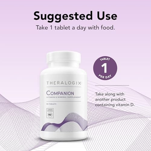 Theralogix Companion Multivitamin & Mineral Supplement - 90-Tage-Vorrat - Nahrungsergänzung für Frauen und Männer ohne Eisen, Vitamin D oder Vitamin K - B-Vitamine, Zink & Magnesium - NSF-zertifiziert - 90 Tabletten