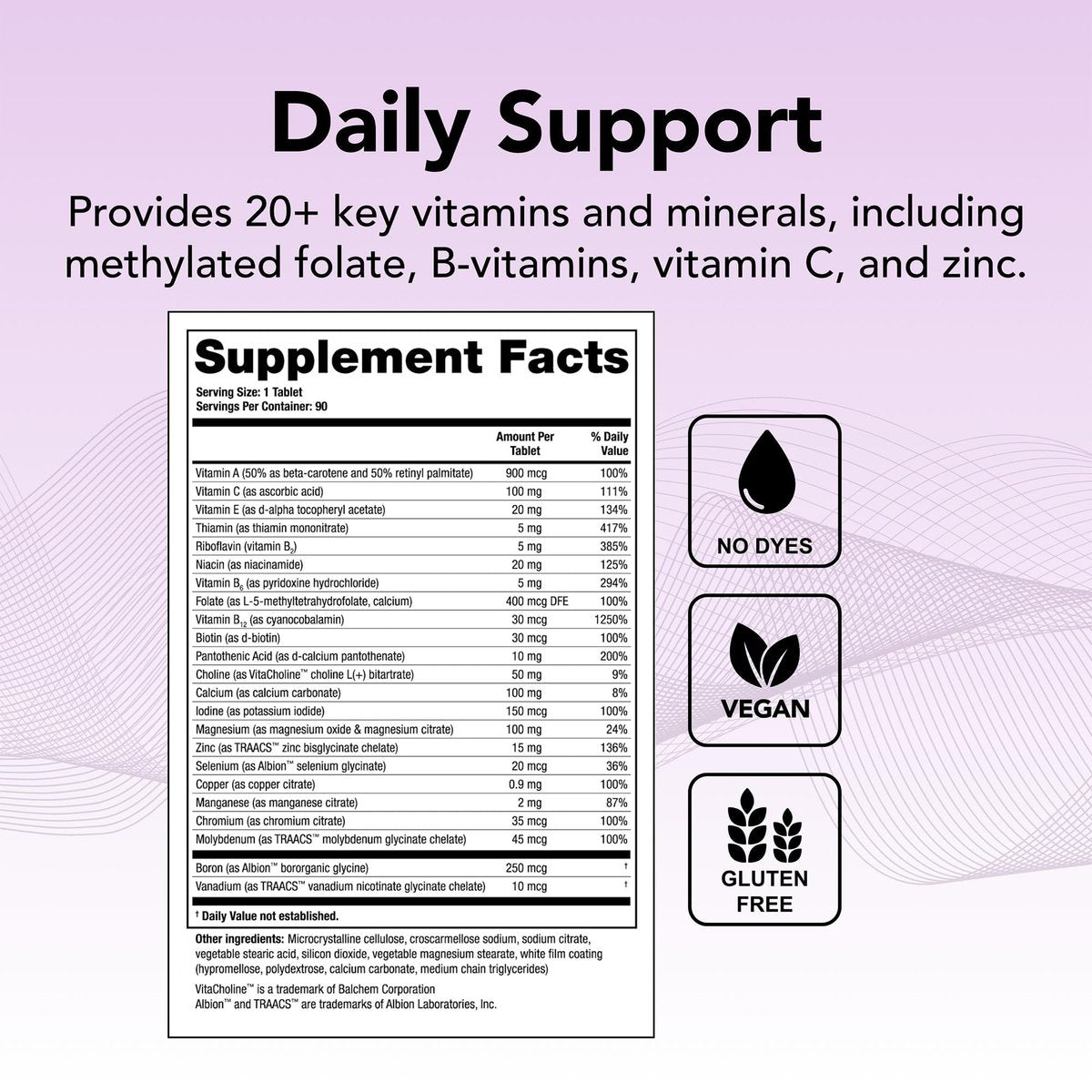 Theralogix Companion Multivitamin & Mineral Supplement - 90-Tage-Vorrat - Nahrungsergänzung für Frauen und Männer ohne Eisen, Vitamin D oder Vitamin K - B-Vitamine, Zink & Magnesium - NSF-zertifiziert - 90 Tabletten