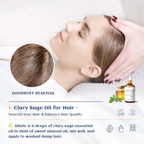 HIQILI Salbeiöl – 100 ml Bio-ätherisches Öl für Meditation, Schlaf & Massage