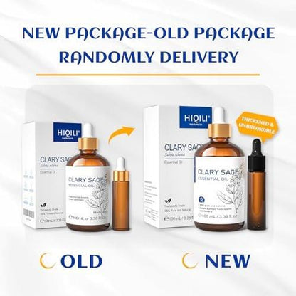 HIQILI Salbeiöl – 100 ml Bio-ätherisches Öl für Meditation, Schlaf & Massage