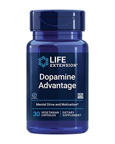 Life Extension Dopamine Advantage – Kognitive Gesundheit, geistige Schärfe, Motivation, Vitamin B12, Phellodendronrinde-Pulver, glutenfrei, nicht-GVO, vegetarisch, 30 Kapseln
