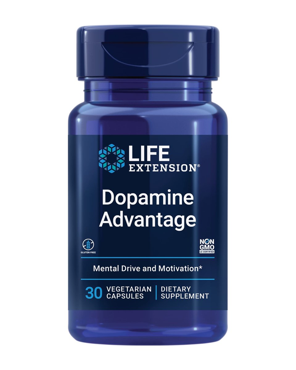 Life Extension Dopamine Advantage – Kognitive Gesundheit, geistige Schärfe, Motivation, Vitamin B12, Phellodendronrinde-Pulver, glutenfrei, nicht-GVO, vegetarisch, 30 Kapseln