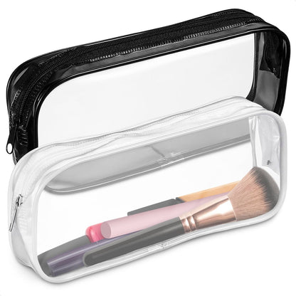 Durchsichtige Kosmetiktasche für die Handtasche 2er Set – 7,78 x 3,15 x 1,37 cm – Wasserfeste PVC-Beutel für Reise, Alltag und unterwegs