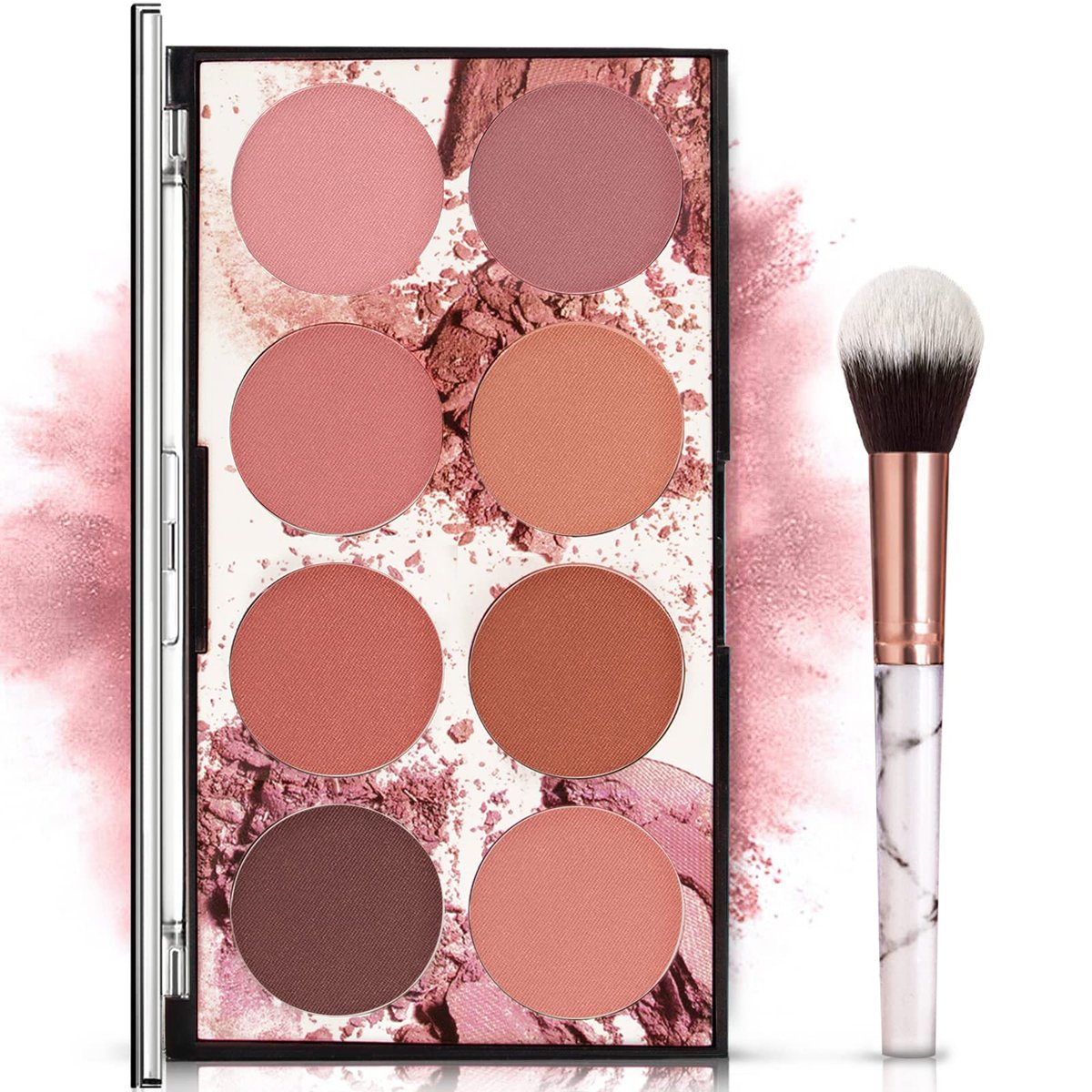 NewBang 8-Farben-Blush-Palette, mattes Mineralpuder, heller Schimmer, Kontur- und Highlighter-Palette, professionelles Make-up