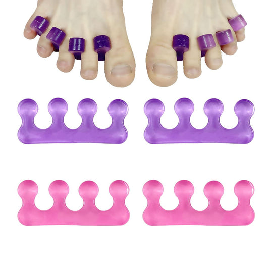 4 Stück Zehenspreizer für Pediküre, weiche Gel-Zehenspreizer für Frauen, Nagellackpflege, Zehenabstandshalter für Zehennägel