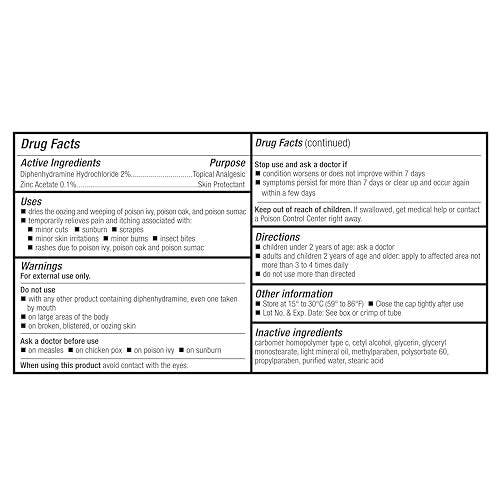 A+Health Juckreiz Creme 1,25 Unzen, Extra Starkes Diphenhydramin HCl Topisches Analgetikum Hautschutzmittel Lindert Schmerzen Juckreiz von Insektenstichen, leichten Verbrennungen, Giftefeu, Duftstofffrei