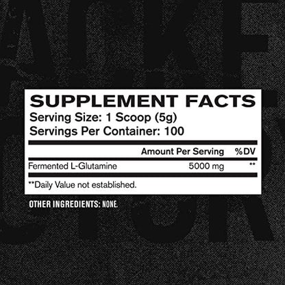 Jacked Factory L-Glutamin Pulver 100 Portionen - Veganes fermentiertes L-Glutamin Supplement für Muskelregeneration, Immunsystem und Verdauungsgesundheit | Ohne künstliche Füllstoffe - Geschmacksneutral