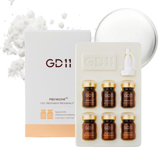GD11 Exosome Ampoule Set – 3 Paare, gefriergetrocknetes Pulver 0,07 fl oz + Feuchtigkeits-Aktivator 0,17 fl oz, für straff aussehende Haut und ebenmäßigen Teint, K-Beauty Glass-Skin Glow (50.000 ppm Exosomen-Pulver + Aktivator)