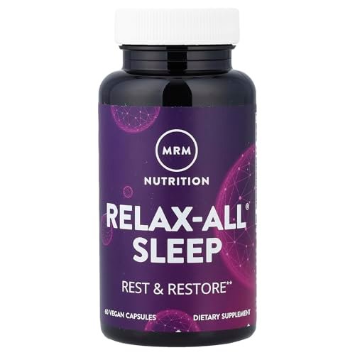 MRM Relax-All Sleep Nahrungsergänzungsmittel - Natürliche Schlafunterstützung mit Melatonin & Ashwagandha, für Frauen & Männer, unterstützt erholsamen Schlaf, vegan, glutenfrei - 30 Portionen