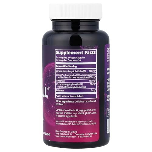 MRM Relax-All Sleep Nahrungsergänzungsmittel - Natürliche Schlafunterstützung mit Melatonin & Ashwagandha, für Frauen & Männer, unterstützt erholsamen Schlaf, vegan, glutenfrei - 30 Portionen