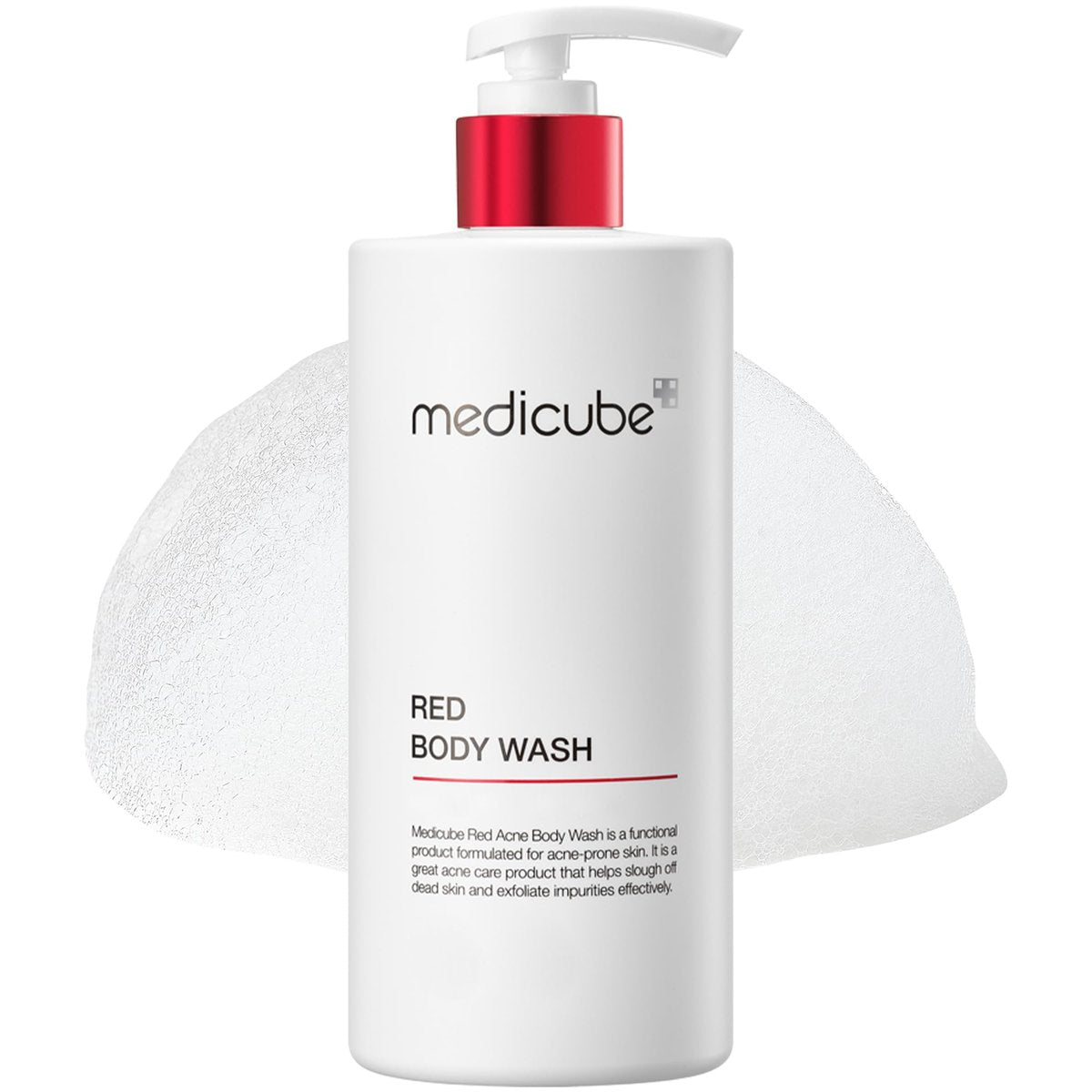 medicube Red Body Wash – Niedriger pH-Wert & Feuchtigkeitsspendender Reiniger mit Salicylsäure, Milchsäure, Niacinamid und Hyaluronsäure gegen Rückenakne | Koreanische Hautpflege 14,1 Fl.oz