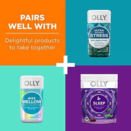 OLLY Hello Happy Gummy Worms – Stimmungs-Gummibärchen für Erwachsene mit Safranextrakt & Vitamin D, tropischer Geschmack, 60 Stück (30 Tage Vorrat)
