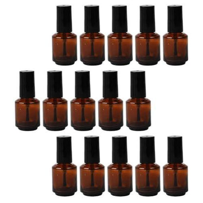 Beaupretty 15er-Pack Nachfüllbare Nagellackflaschen 7 ml, Zylindrische Glasfläschchen mit Pinsel für DIY Nagellack-Mischen und Aufbewahrung von Kosmetikflüssigkeiten