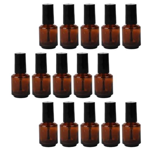 Beaupretty 15er-Pack Nachfüllbare Nagellackflaschen 7 ml, Zylindrische Glasfläschchen mit Pinsel für DIY Nagellack-Mischen und Aufbewahrung von Kosmetikflüssigkeiten