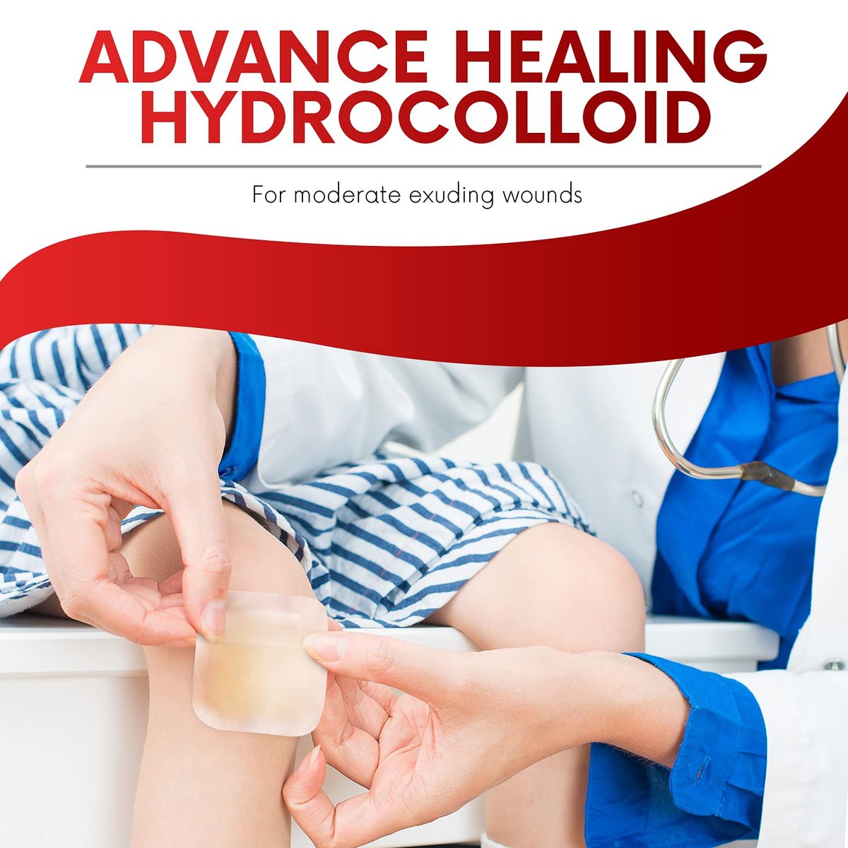 Healqu Hydrokolloid Wundauflage - 5x5 cm dünn - 20 Stück steril - wasserdicht und saugfähig für Druckgeschwüre, Schürfwunden und mehr
