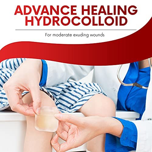Healqu Hydrokolloid Wundauflage - 5x5 cm dünn - 20 Stück steril - wasserdicht und saugfähig für Druckgeschwüre, Schürfwunden und mehr