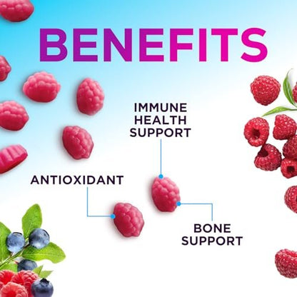 Zink Gummibärchen – 50 mg Zink pro Portion für Immunsystem, Haut & Knochen – Premium Antioxidans, vegan, leckerer Beerengeschmack, 60 Gummis