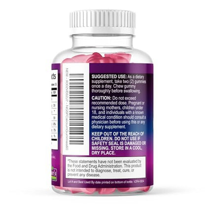 Calcium Gummis ohne Zucker - Calcium Gummibärchen mit Vitamin D3 für beste Aufnahme - Unterstützt Immunsystem, Knochen & Zähne - Natürliche Calcium Kautabletten für Frauen & Männer - Beerengeschmack - 60 Gummis