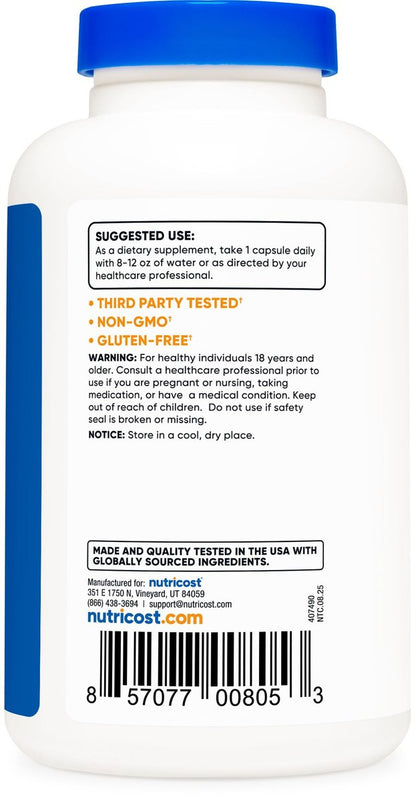 Nutricost Magnesiumoxid 375mg, 240 Kapseln – 210mg Magnesium, Non-GMO, Glutenfrei