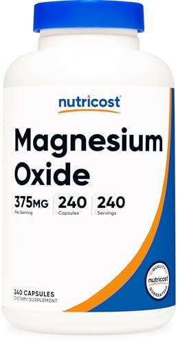 Nutricost Magnesiumoxid 375mg, 240 Kapseln – 210mg Magnesium, Non-GMO, Glutenfrei