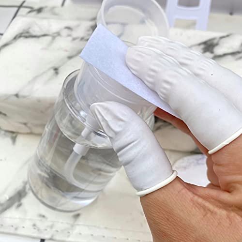 BTYMS 400 Latex-Fingerlinge Medium – Einweg-Fingerspitzenhandschuhe, Antistatisch, Milchweiß