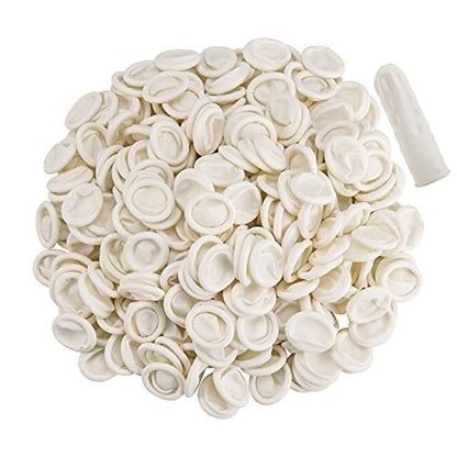 BTYMS 400 Latex-Fingerlinge Medium – Einweg-Fingerspitzenhandschuhe, Antistatisch, Milchweiß