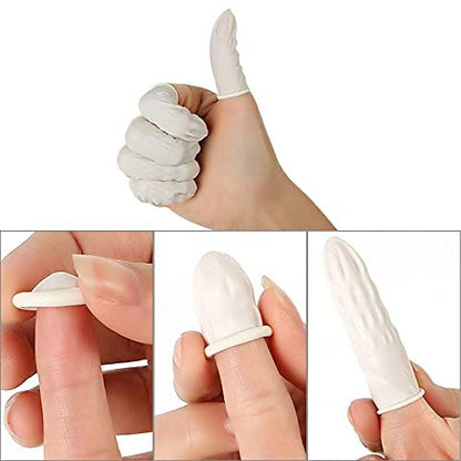 BTYMS 400 Latex-Fingerlinge Medium – Einweg-Fingerspitzenhandschuhe, Antistatisch, Milchweiß