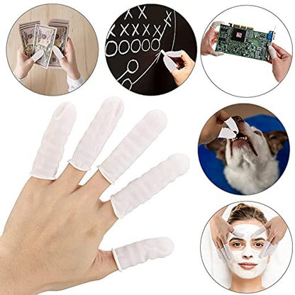 BTYMS 400 Latex-Fingerlinge Medium – Einweg-Fingerspitzenhandschuhe, Antistatisch, Milchweiß