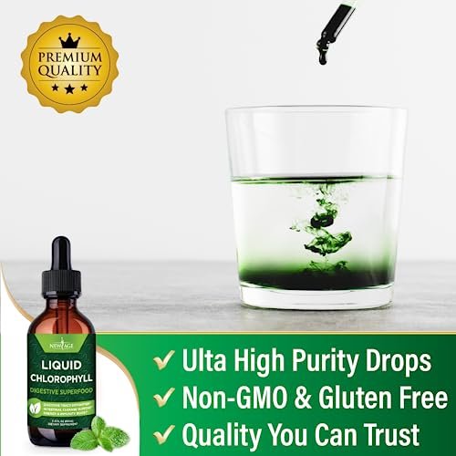 NEW AGE Chlorophyll Flüssigtropfen – Natürliches Konzentrat für Energie, Verdauung & Immunsystem – 60 ml