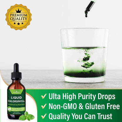 NEW AGE Chlorophyll Flüssigtropfen – Natürliches Konzentrat für Energie, Verdauung & Immunsystem – 60 ml