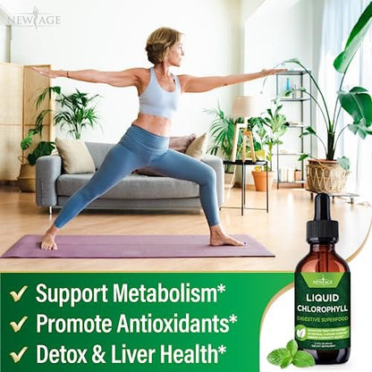 NEW AGE Chlorophyll Flüssigtropfen – Natürliches Konzentrat für Energie, Verdauung & Immunsystem – 60 ml